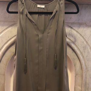 Joie army green silk shirt